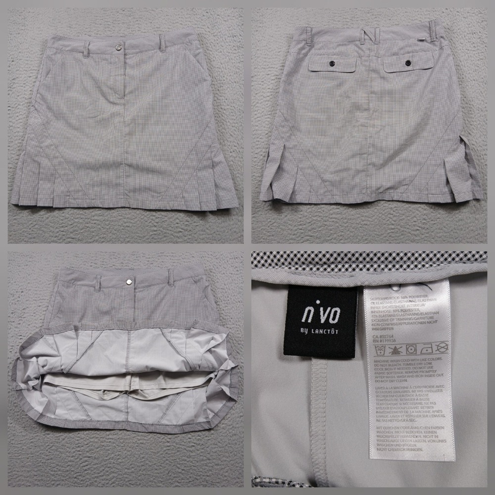 Nivo by Lanctôt Golf Skort Womens 12 Light Gray Check‎ Built-In Shorts